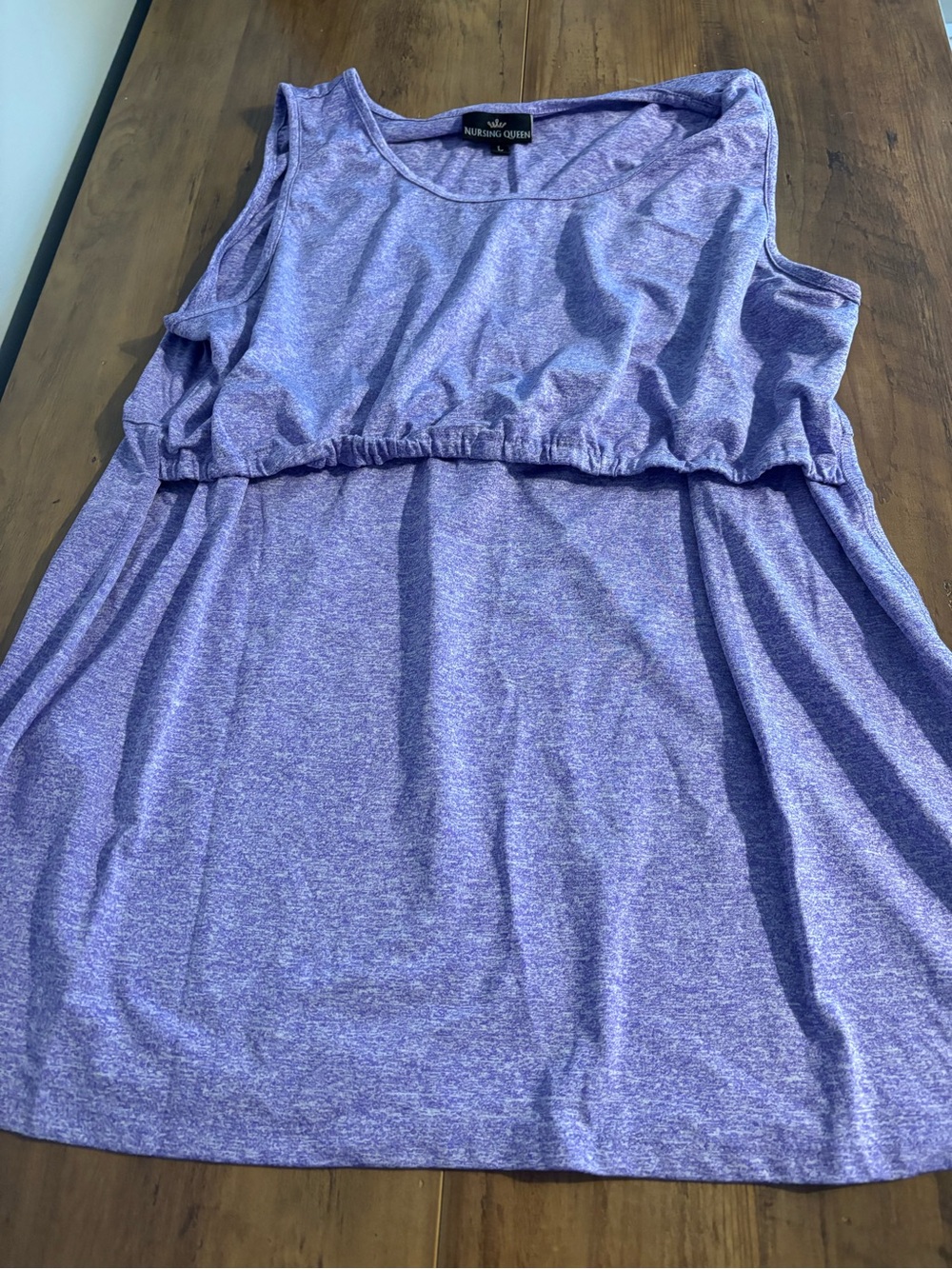 Nursing Queen Heathered Lavender Sleeveless Nursing Top